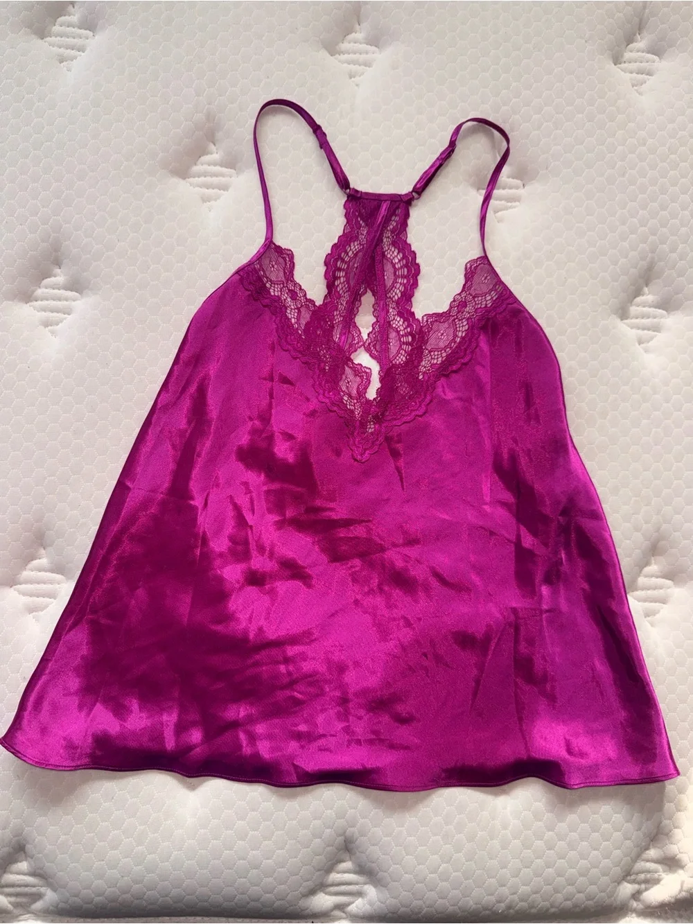 159. In Bloom by Angelique Pink Satin Lace Cami Top Size: Small